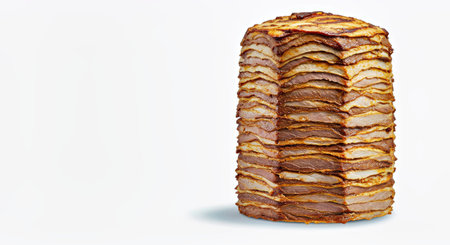 Slices of smoked meat on a white background, isolated.の写真素材