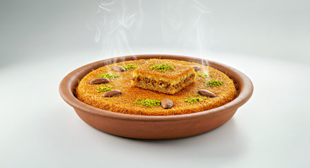 Turkish dessert baklava with pistachio on white backgroundの写真素材