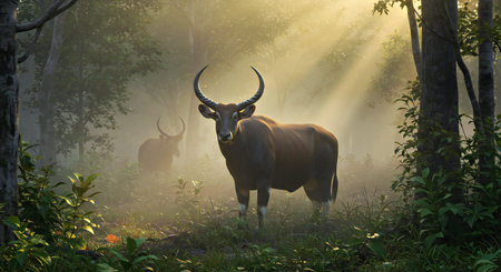 Banteng (Banteng) in the forest of Thailandの写真素材