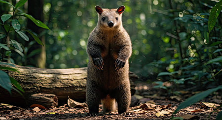 The red-necked wallaby is a marsupial of the marsupial family.の写真素材