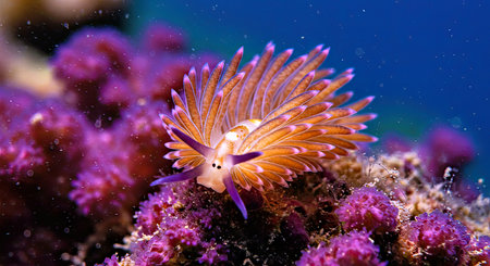 Nudibranch on a coral reef in the Red Sea.の写真素材