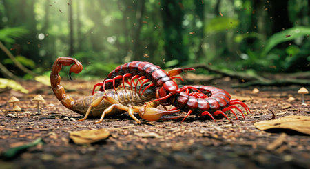 Centipede in the rainforest.の写真素材