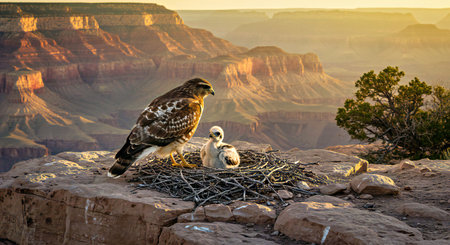 Birds of prey in Grand Canyon National Park, Arizona, USAの写真素材