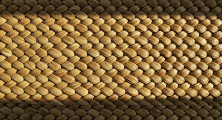 A woven straw mat texture illuminated by a tropical sunlight effect. The light and shadow emphasize...