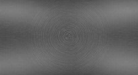 A high-quality texture of a clean, brushed metal surface. Horizontal lines are prominent, emphasizing the cold steel grey tone, perfect for industrial or modern design backgrounds.の写真素材