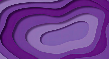 An abstract background showcasing a paper-cut effect in bold purple tones. Layered shapes create...