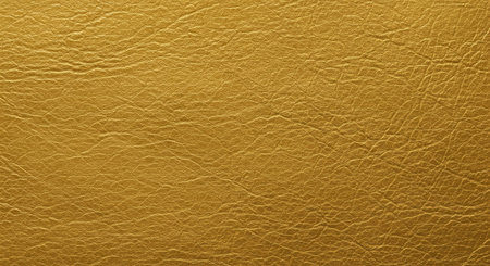 A vintage texture showcasing gold leather with subtle aging marks. The natural surface imperfections add authenticity and character to this beautiful material background.の写真素材