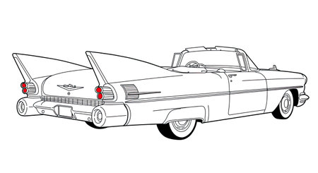 Vintage car on a white background, vector illustration, epsのイラスト素材