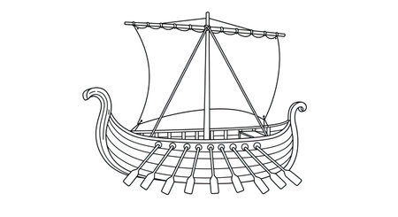Sailing ship icon. Outline illustration of sailing ship vector icon for webのイラスト素材