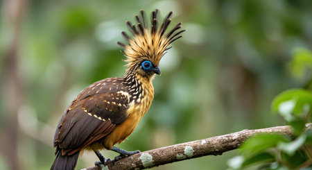 Hoatzin Bird Highlighting Its Distinctive and Unruly Feathered Crest