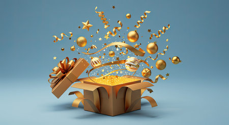 Exciting Birthday Surprise Party Scene with Decorations and Confetti Background