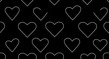 Clean Minimal Pattern Background with Monochrome Heart Iconsの写真素材