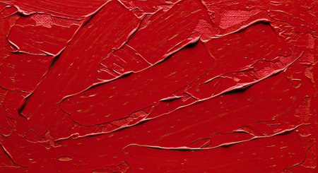 Bold Red Paint Brush Texture Artistic Canvas Surface Detail