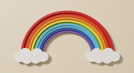 Abstract Rainbow Arch Layers Paper Cut Out Colorful Design