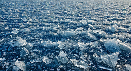 Abstract Cold Ice Background with Sharp Frozen Ice Shards Texture