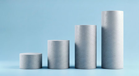 Ascending Cylindrical Concrete Pillars Abstract Architecture