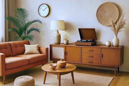 Simple Retro Living Room Interior Design Vintage Style Furniture