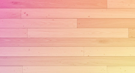 Soft Pastel Rainbow Colored Wooden Planks as a Serene Textured Backgroundの写真素材