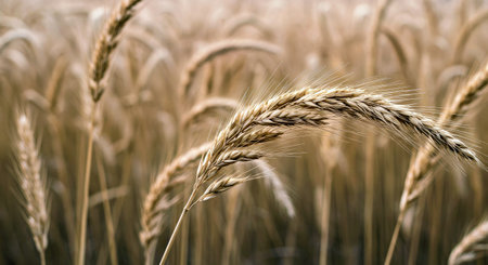 Tranquil Soft Wheat Grasses in Calming Beige Hues Serene Minimalist Background