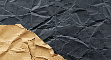 Brown crumpled paper texture background with copy space for design.の写真素材
