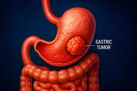 Medical Depiction Gastric Tumor Stomach Cancer Human Digestive Tract Gastrointestinal Illness Painの写真素材