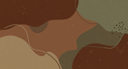 Organic Abstract Shapes in Earthy Tones Blending Naturallyの写真素材