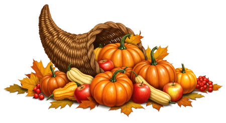 Abundant Thanksgiving Harvest Cornucopia Display
