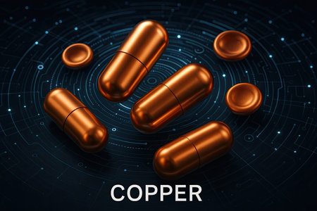Essential Copper Element Capsules Supporting Cellular Health and Wellness Supplementの写真素材