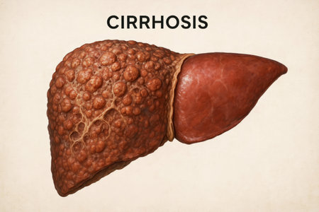 Human Liver Depicting Cirrhosis with Visible Scarred Tissue Medical Pathology