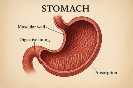 Detailed Stomach Anatomy Diagram Digestive Layers Gastric System Physiology