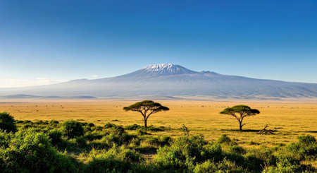 Stunning African Landscape Tanzania Expansive Savanna Wildlife Habitatの写真素材
