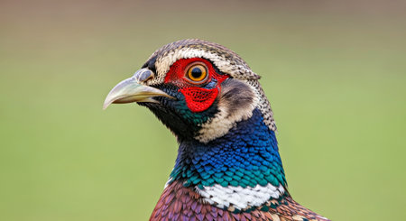 Close Up Portrait Head Neck Female Pheasant Detailed Wildlife Birdの写真素材