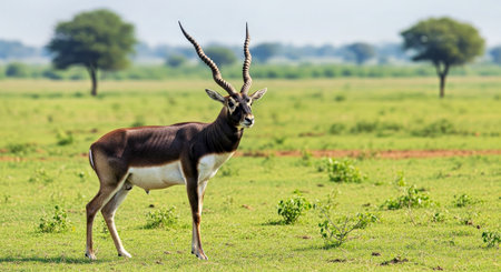 Male Black Buck Antelope Cervicapra Velavadar National Park Wildlifeの写真素材
