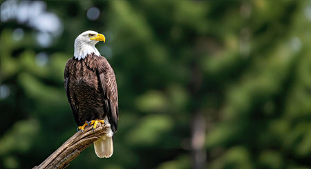 Portrait Majestic American Bald Eagle Perched Branch Wildlife Raptor Iconic