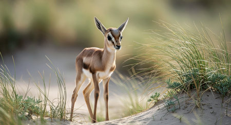 Young Sand Gazelle Calf Wildlife Conservation Park Delicate Endangered Speciesの写真素材