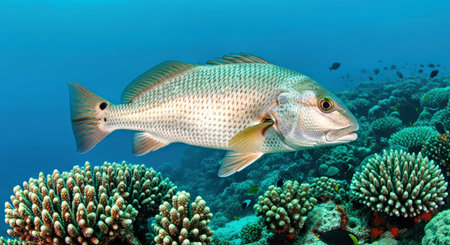 Unique Drum Fish Underwater Marine Ecosystem Deep Ocean Wildlife