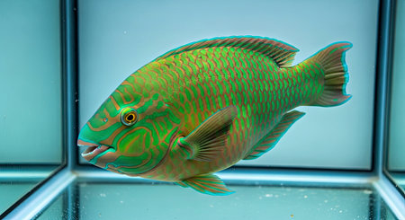 Detailed Close Up Tropical Fish Aquarium Vibrant Aquatic Pet Portrait