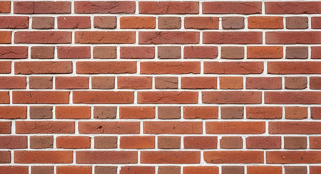 Classic Exposed Red Brick Wall Texture Uneven Mortar Lines Urban Architecturalの写真素材