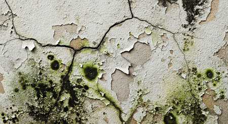 Decaying Wall Plaster Texture Mold Fungal Growth Damp Patches Urban Grunge