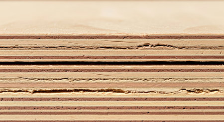 Industrial Plywood Texture Glue Residue Compressed Layers Raw Wood Surface Backgroundの写真素材