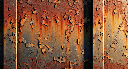 Aged Rusted Metal Surface with Scratches Oxidized Streaks Industrial Grunge Textureの写真素材