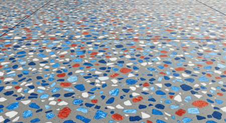 Vibrant Terrazzo Inspired Colored Concrete Multicolored Chips Playful Modern Texture