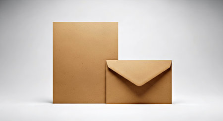 Natural Kraft Paper Stationery Mockup Envelope Letterhead Eco Friendly Business Design