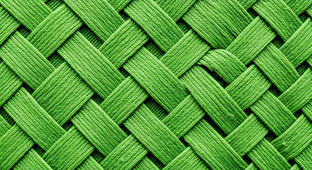 Vibrant Green Canvas with Diagonal Cross Weave Viewed Directly from Top Texture