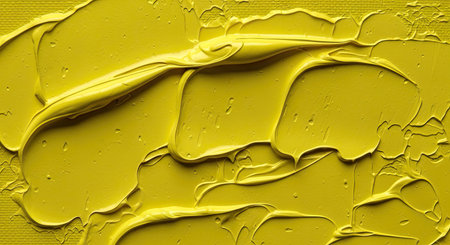 Thick Yellow Paint Palette Knife Rough Canvas Surface Textured Artistic Background