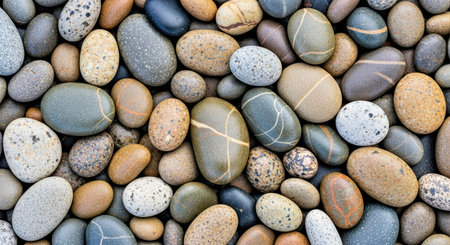 Tumbled River Rock Texture Smooth Rounded Surfaces Natural Stone Background Elementの写真素材