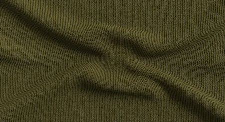 Ribbed Knit Fabric in Olive Green with Soft Stretch Wrinkles Textile