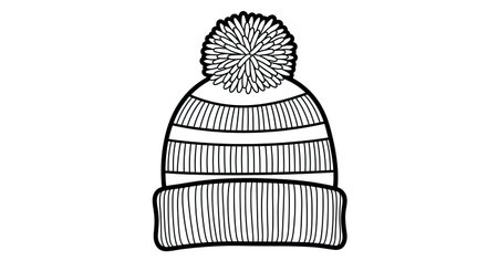 Cozy Autumn Hat with Simple Pattern Adult Stress Relief Coloring Book Pageのイラスト素材