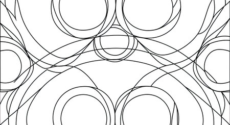 Intricate Concentric Circles Interlocking Rings Relaxing Adult Coloring Page Designのイラスト素材