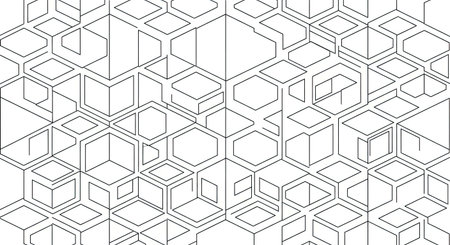 Hexagonal Grid Pattern Bold Outlines Adult Coloring Page Abstract Geometric Meditation